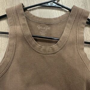 Brandy Melville Taupe Ribbed Tank